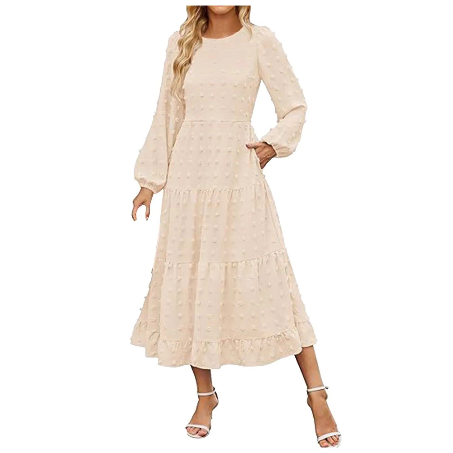 Hot Dresses Women Ruffle Long Sleeve