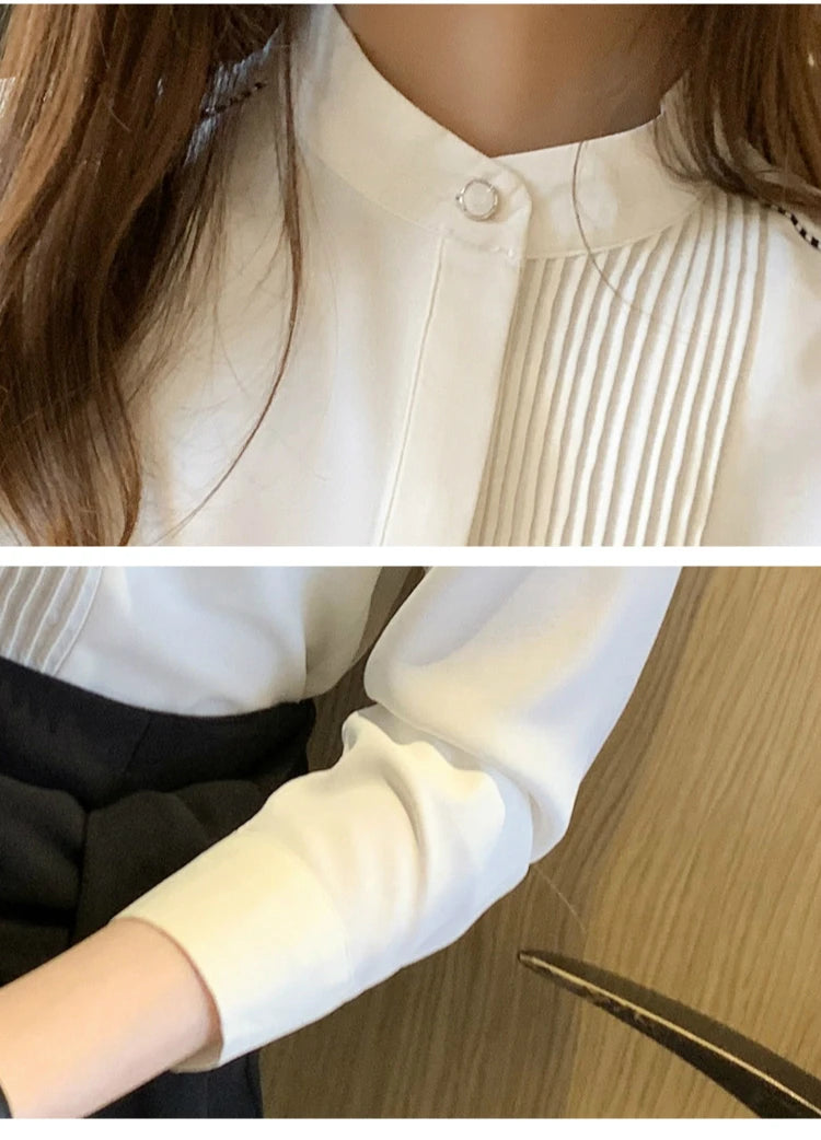 Long Sleeve Chiffon Blouse Shirt Tops Blouse Women