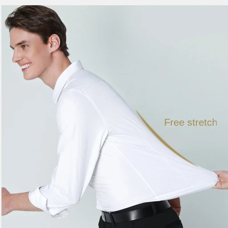 Men's long sleeved elastic shirt