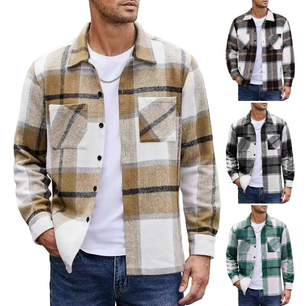 Men Vintage Shirt Jacket