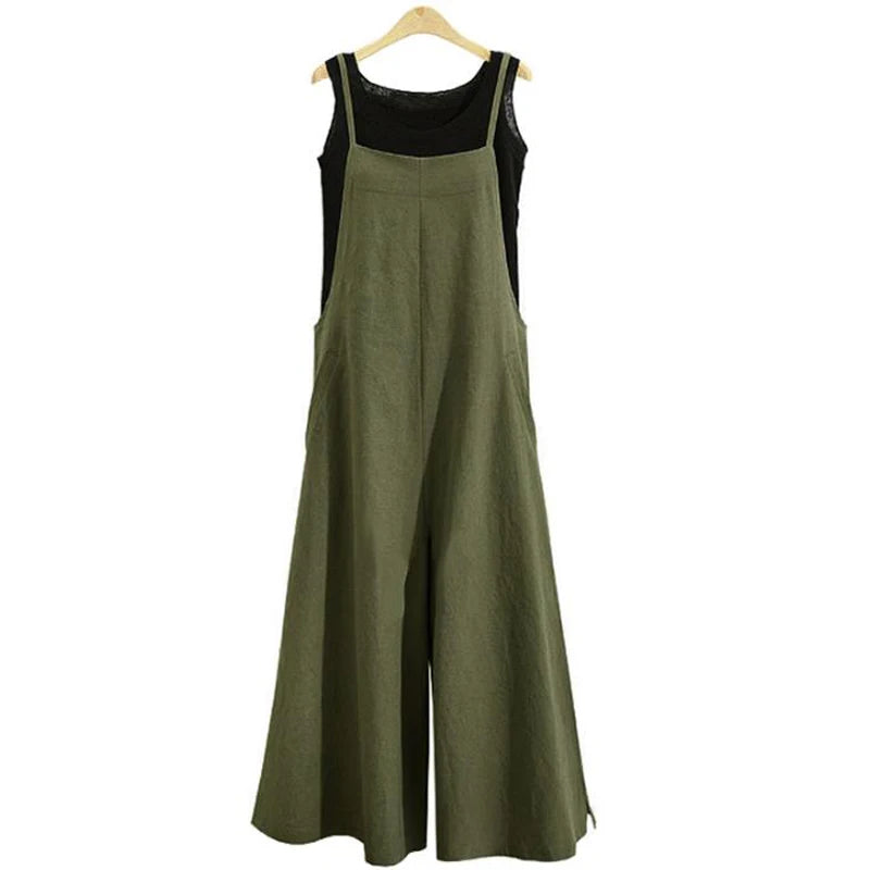 Women   Sleeveless Cotton Linen Jumpsuits